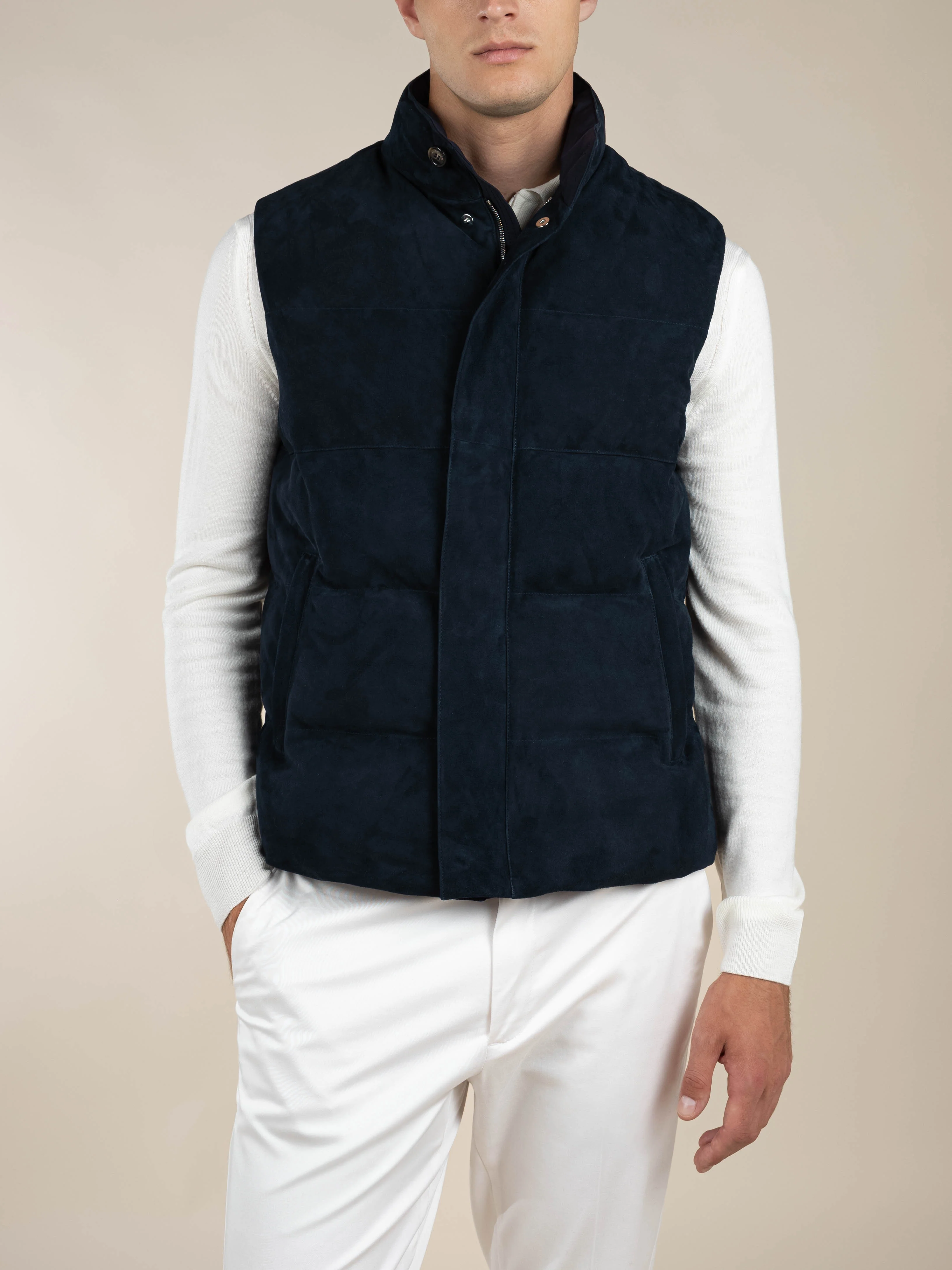 Navy Suede AUR1 Body Warmer - Image 2