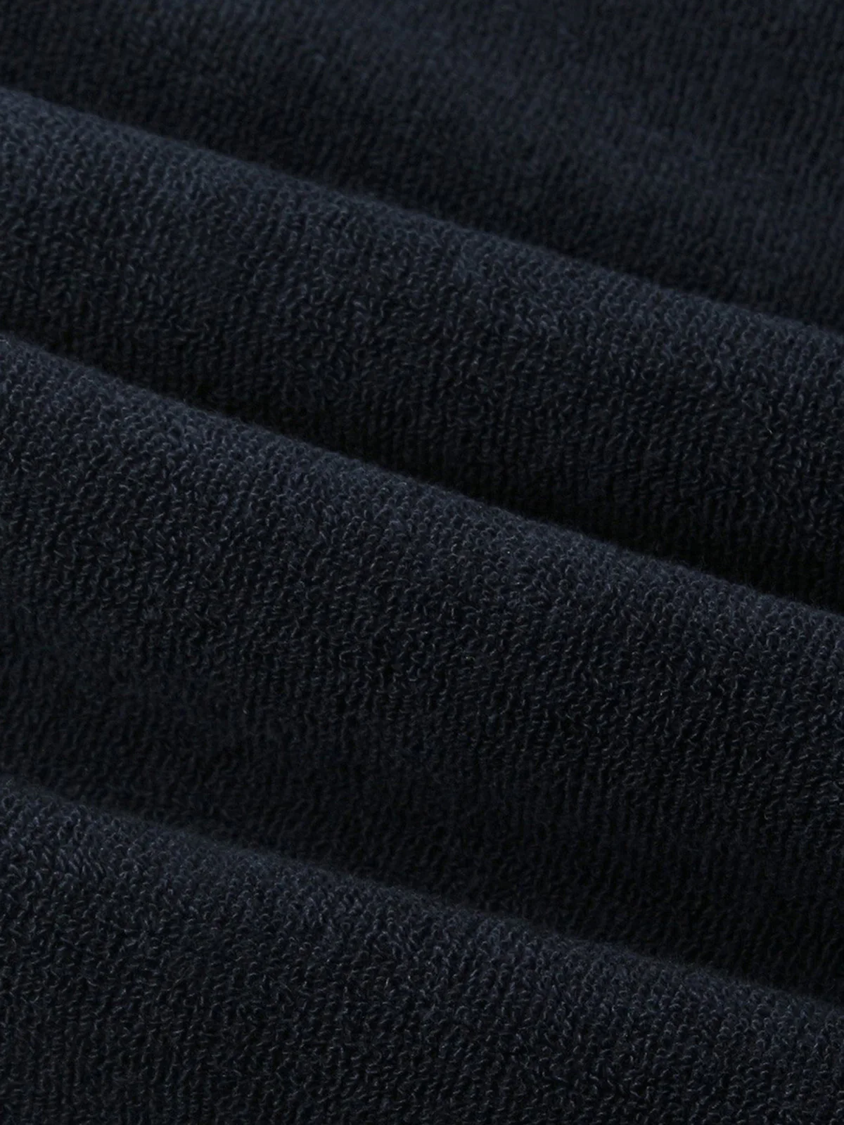 Navy Terry Towelling Longsleeve Polo - Image 6