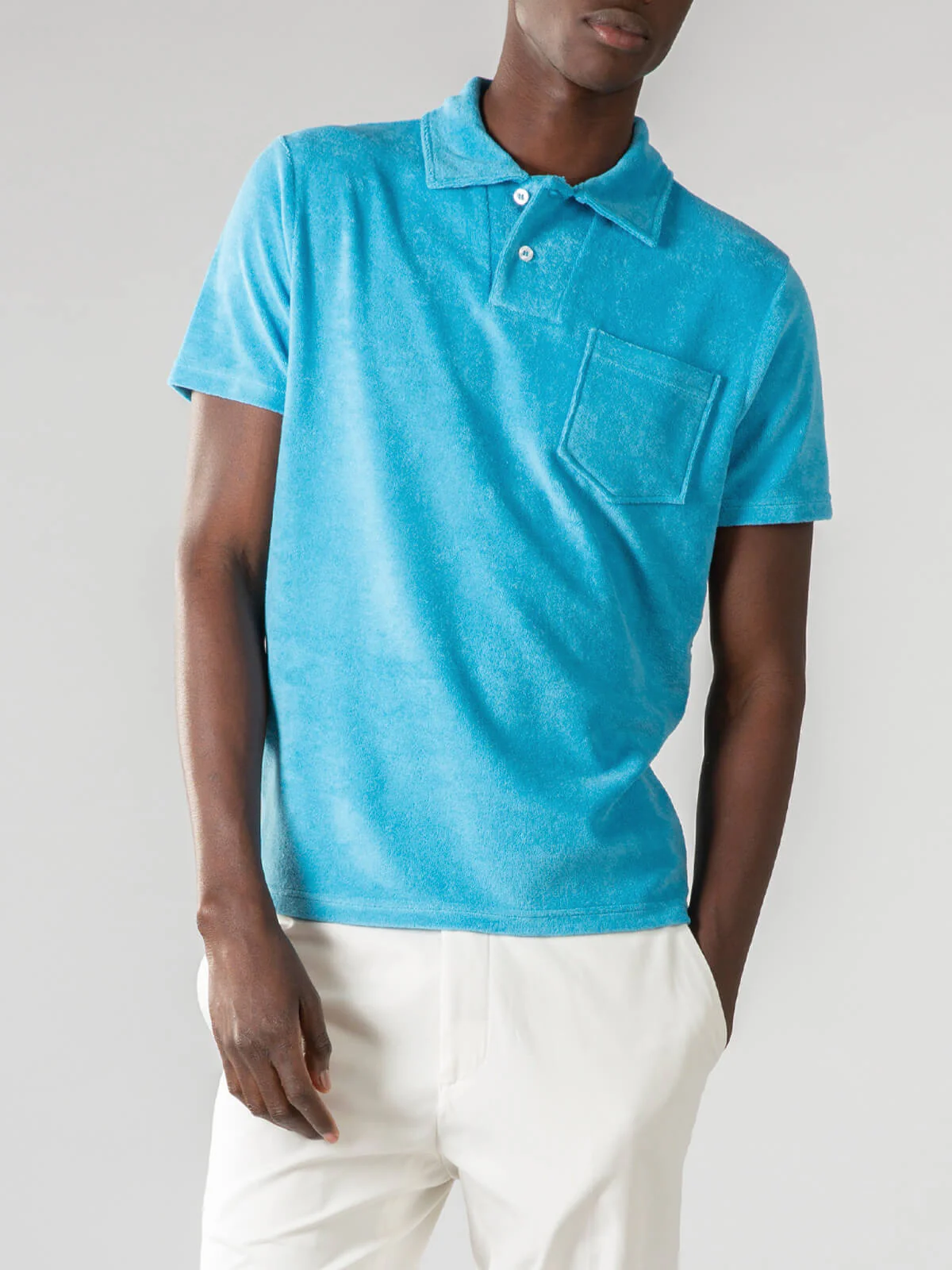 Ocean Terry Towelling Polo Shirt - Image 2