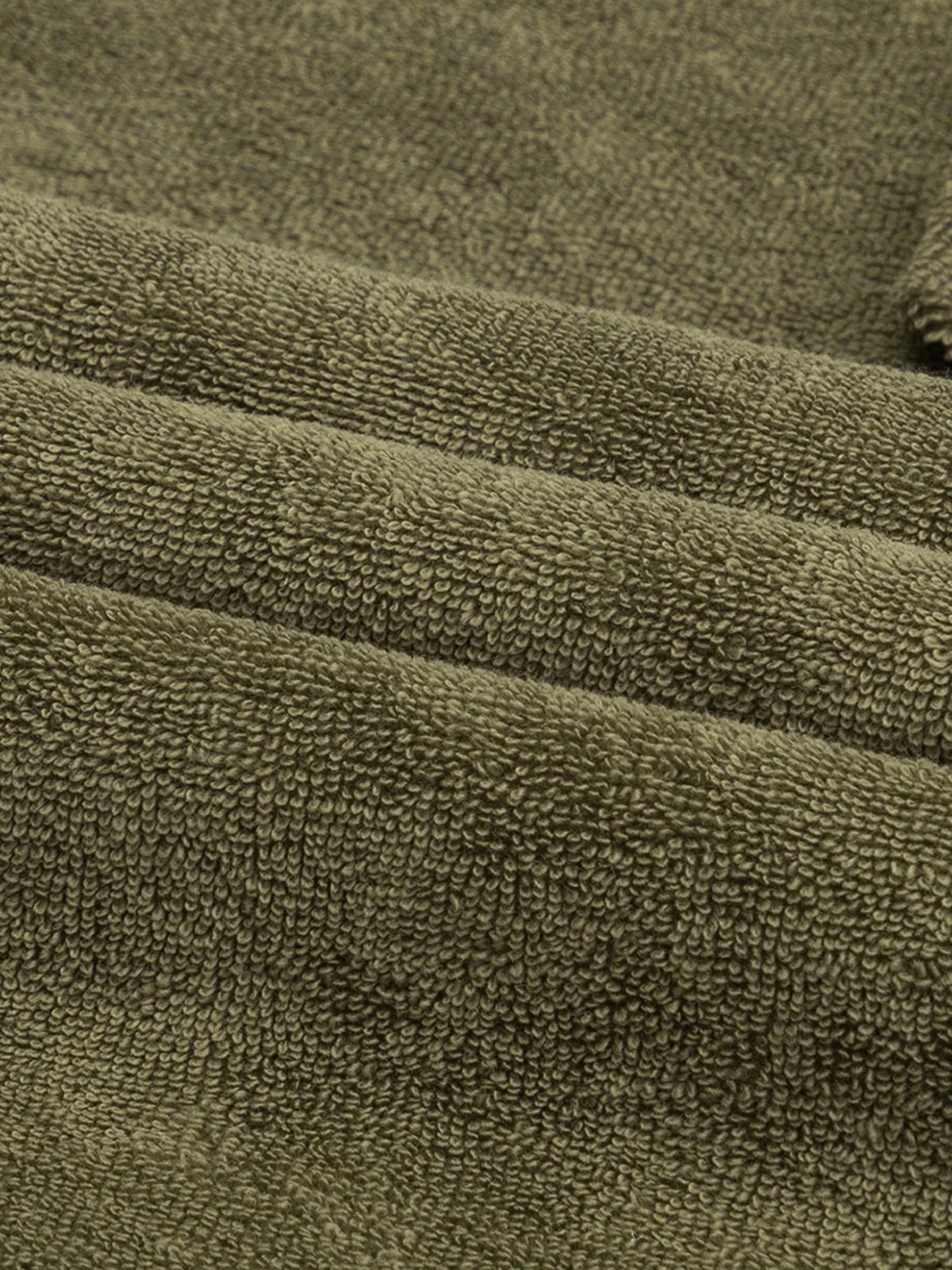 Olive Terry Towelling Polo Shirt - Image 5