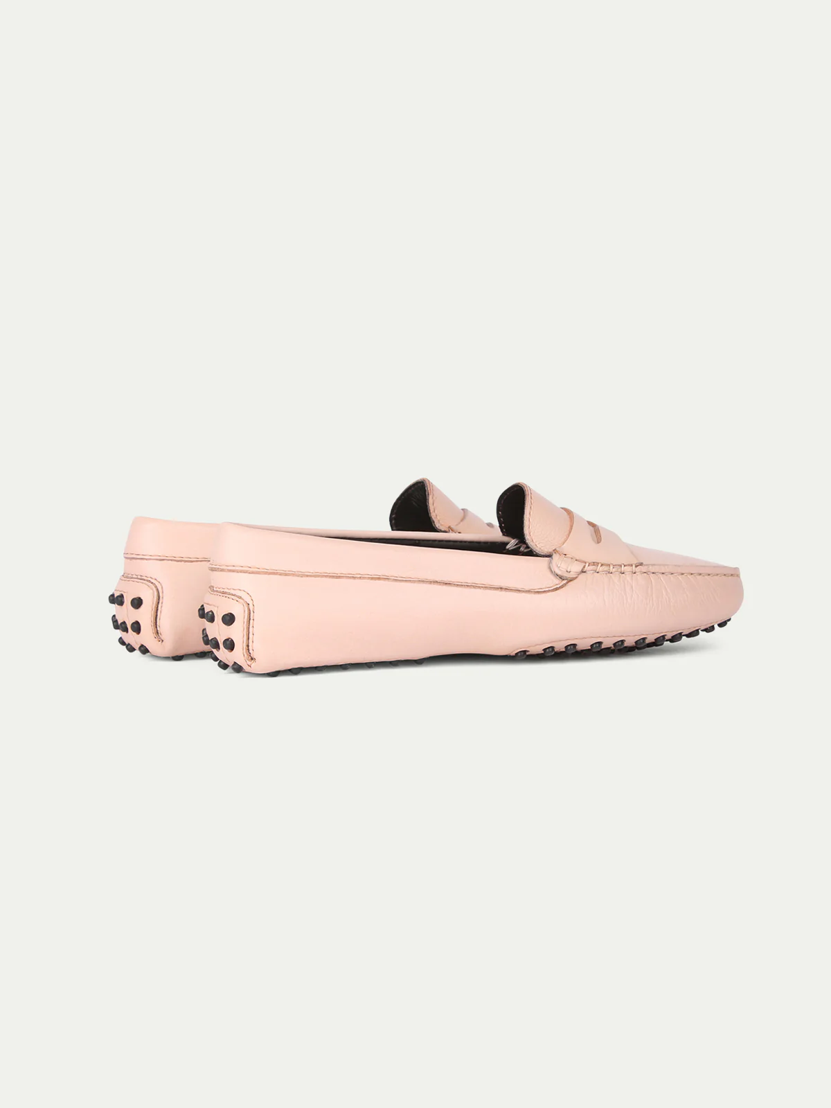 Nude Leather Driving Shoes - Image 3