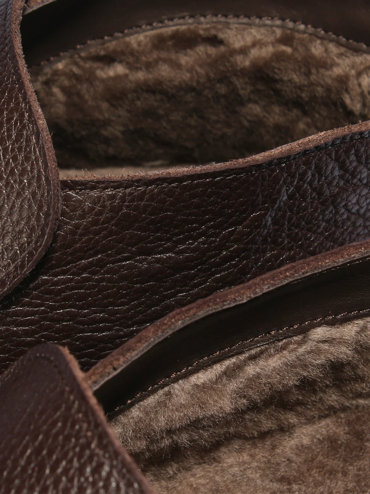 Shearling-Lined Brown Grain City Loafer - Image 2