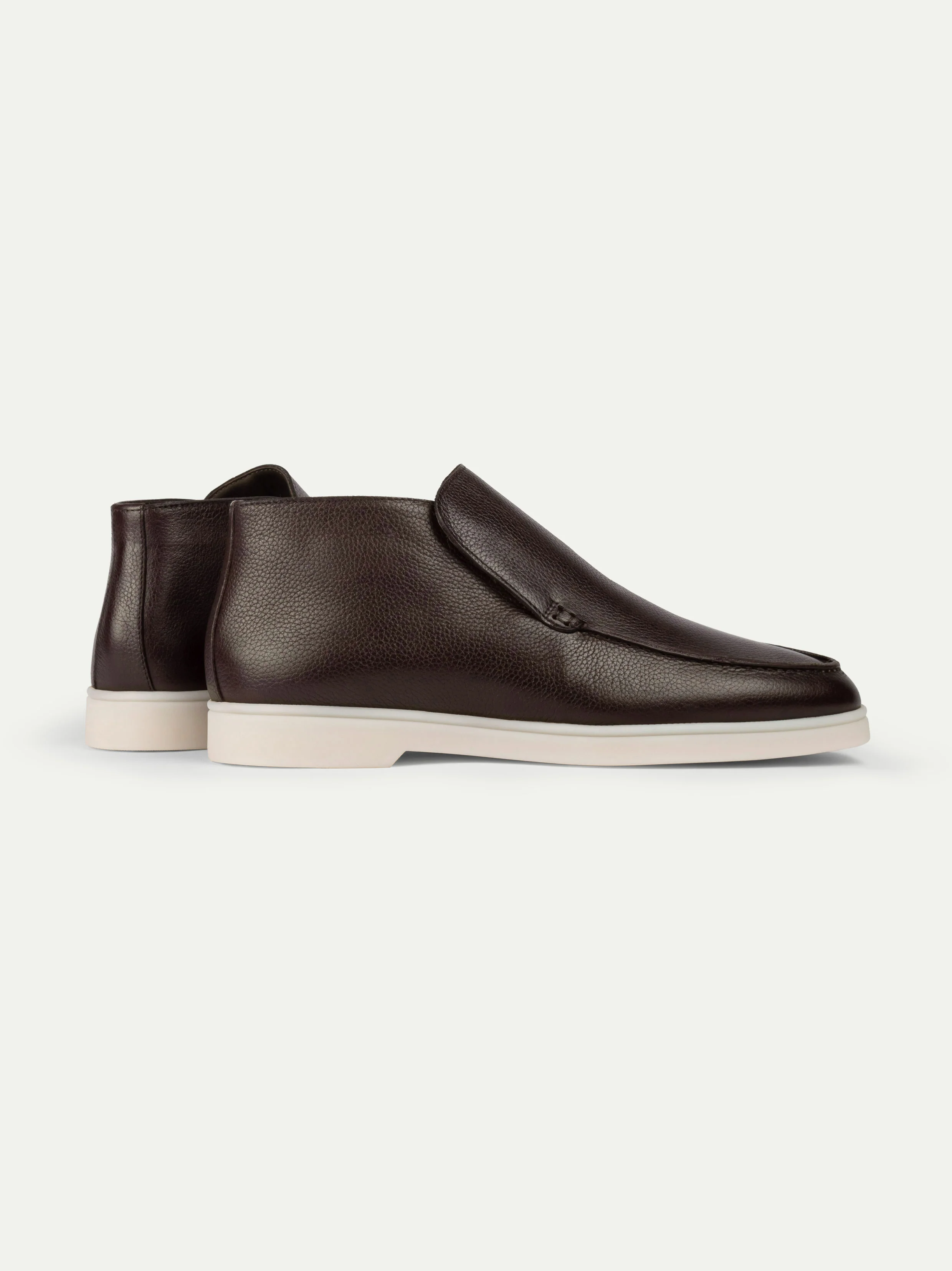 Shearling-Lined Brown Grain City Loafer - Image 5