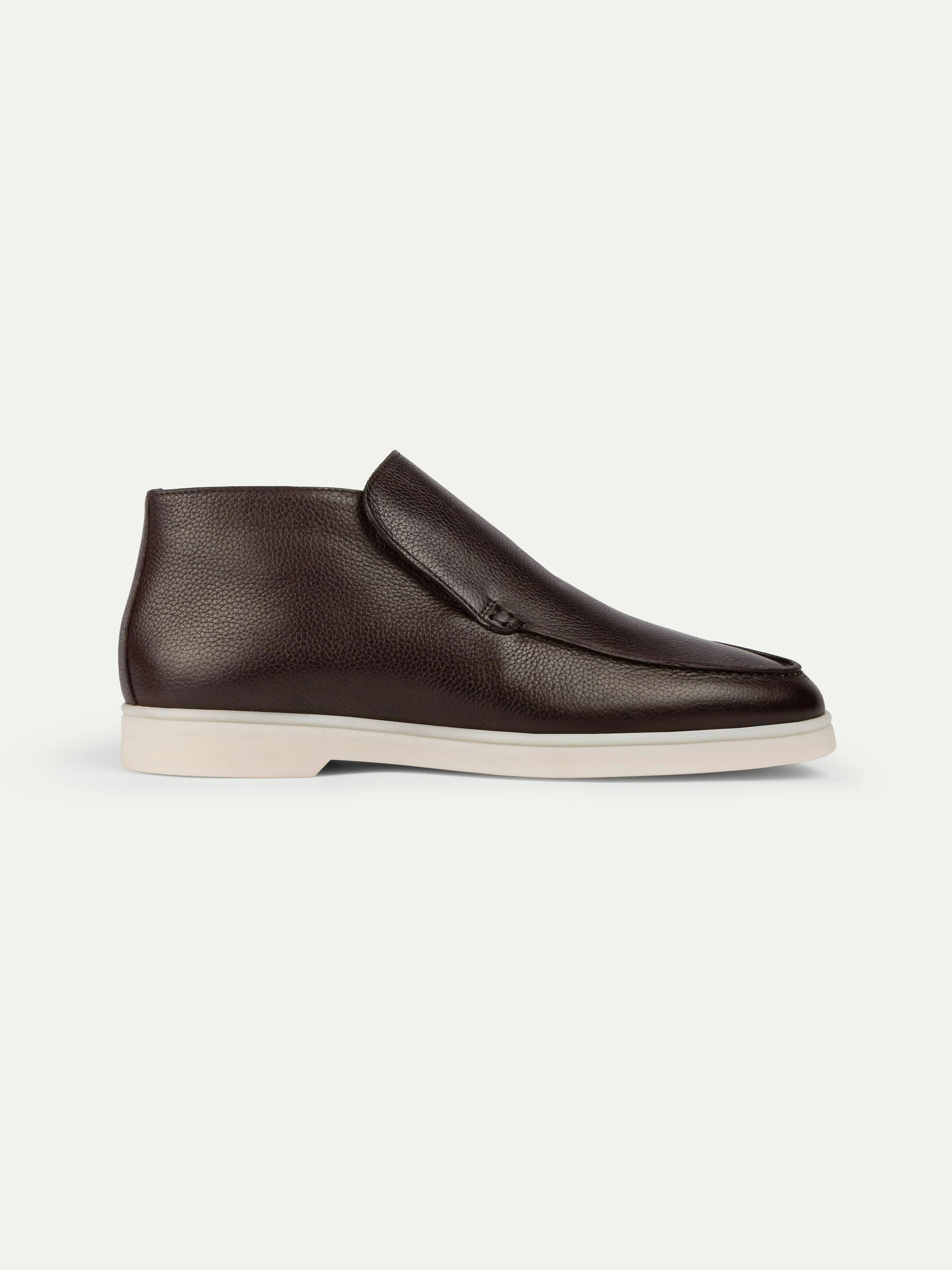 Shearling-Lined Brown Grain City Loafer - Image 6