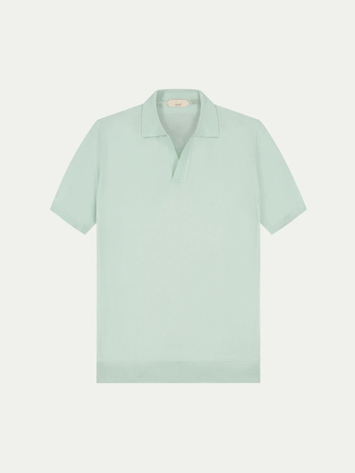 Shortsleeve Buttonless Polo Light Aqua