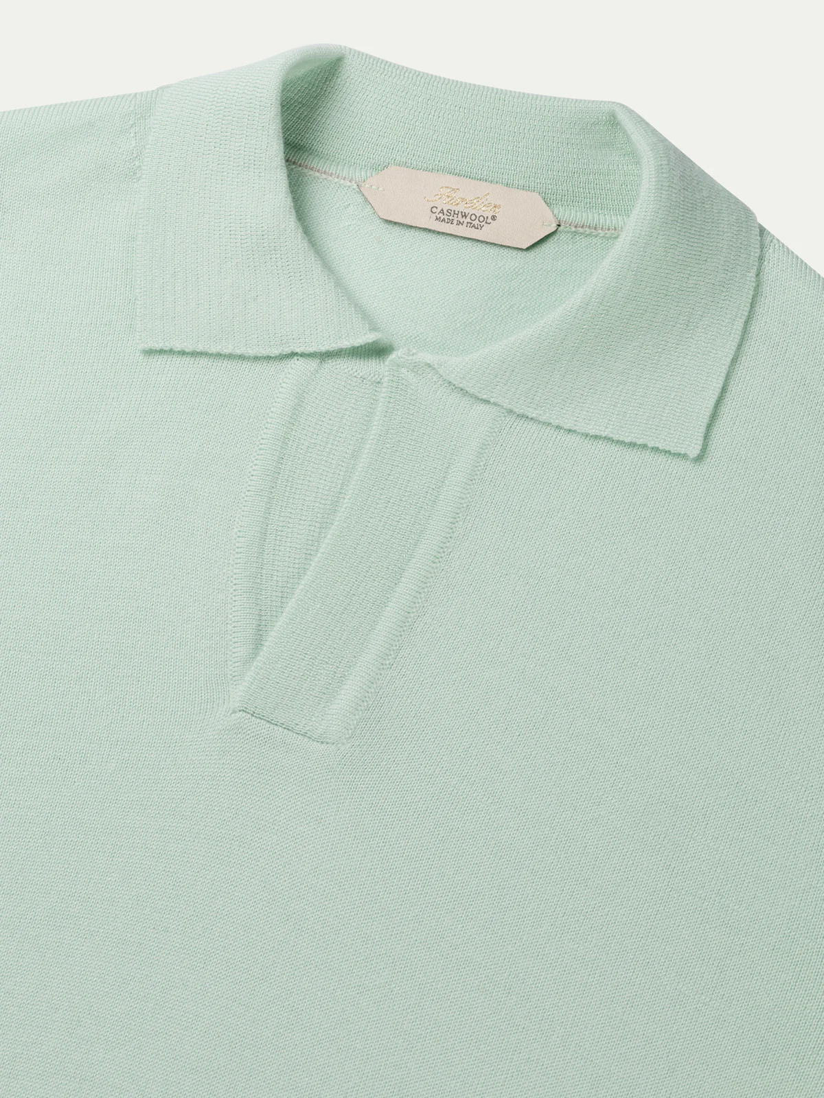 Shortsleeve Buttonless Polo Light Green - Image 3
