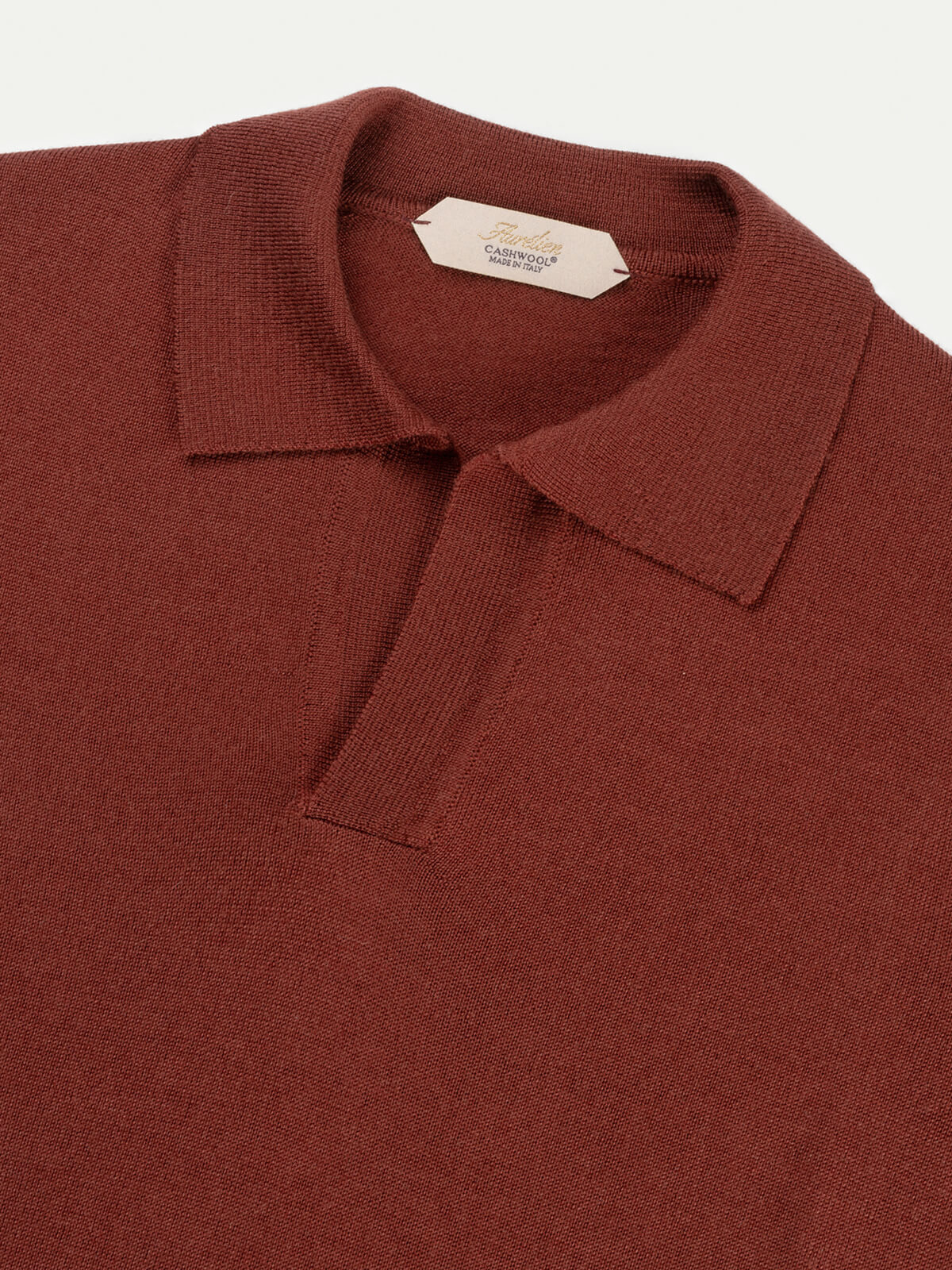 Shortsleeve Buttonless Polo Maroon - Image 3