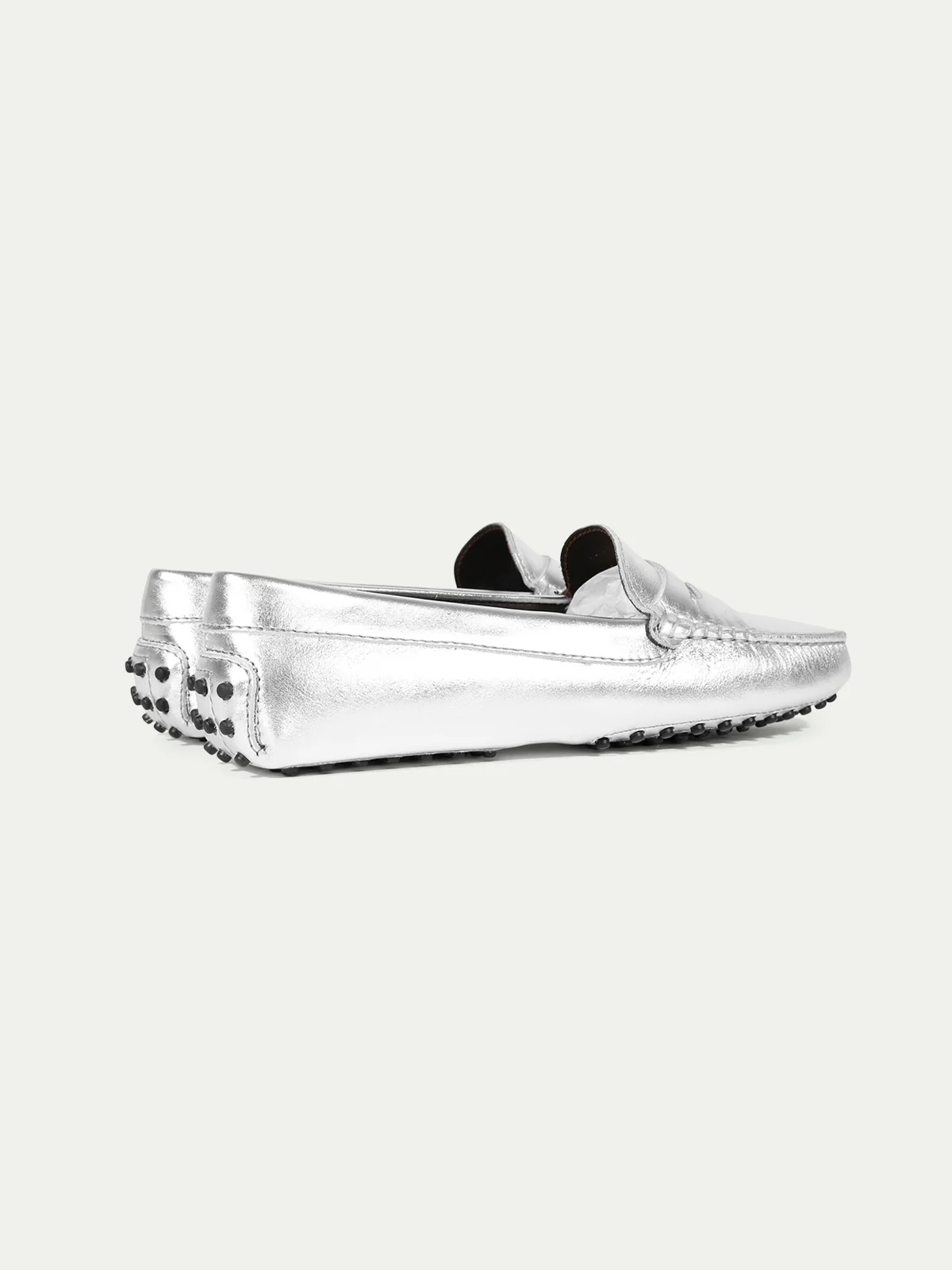Silver Leather Driving Shoes - Image 3
