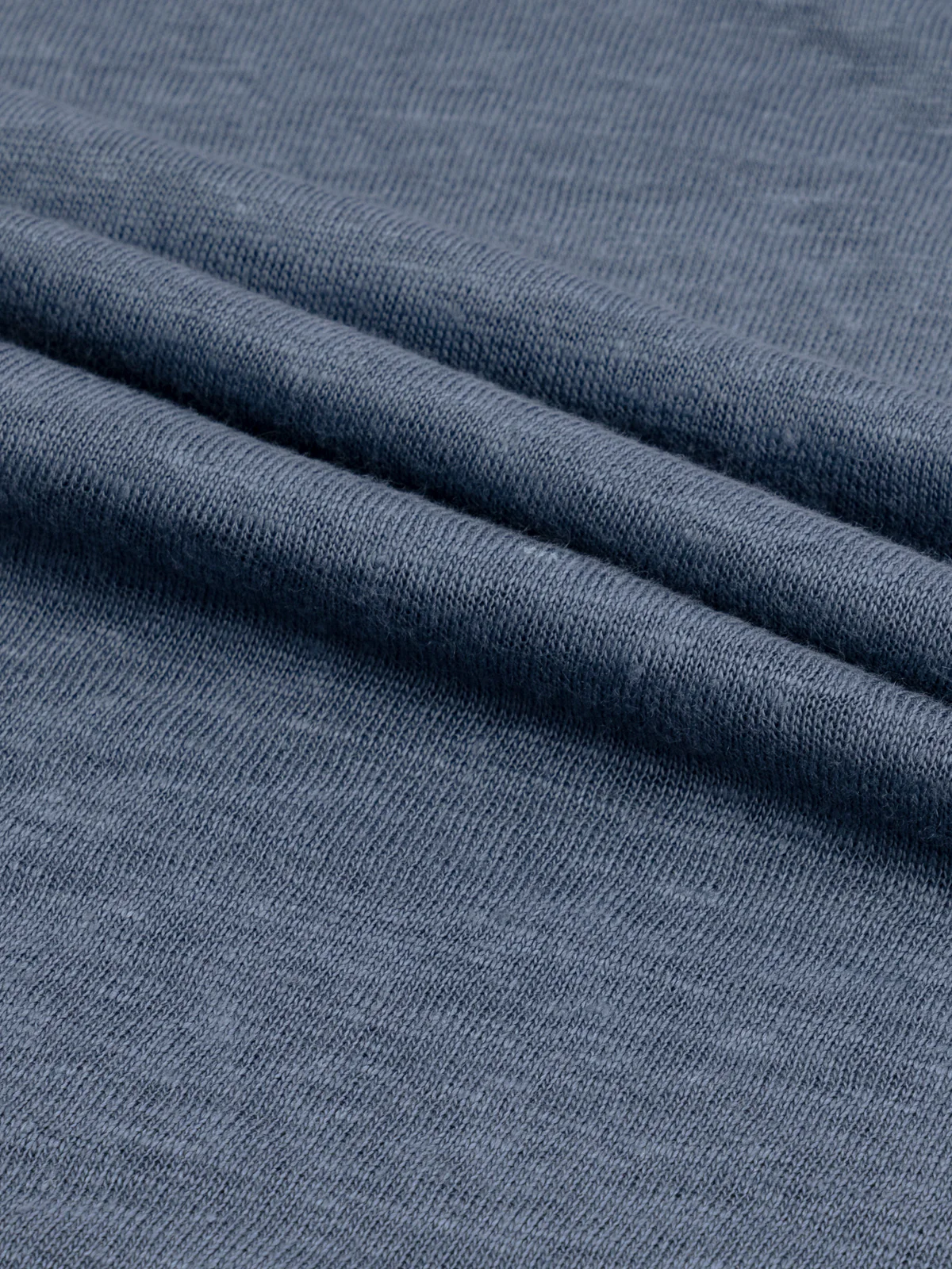 Steel Blue Linen Polo Shirt - Image 5