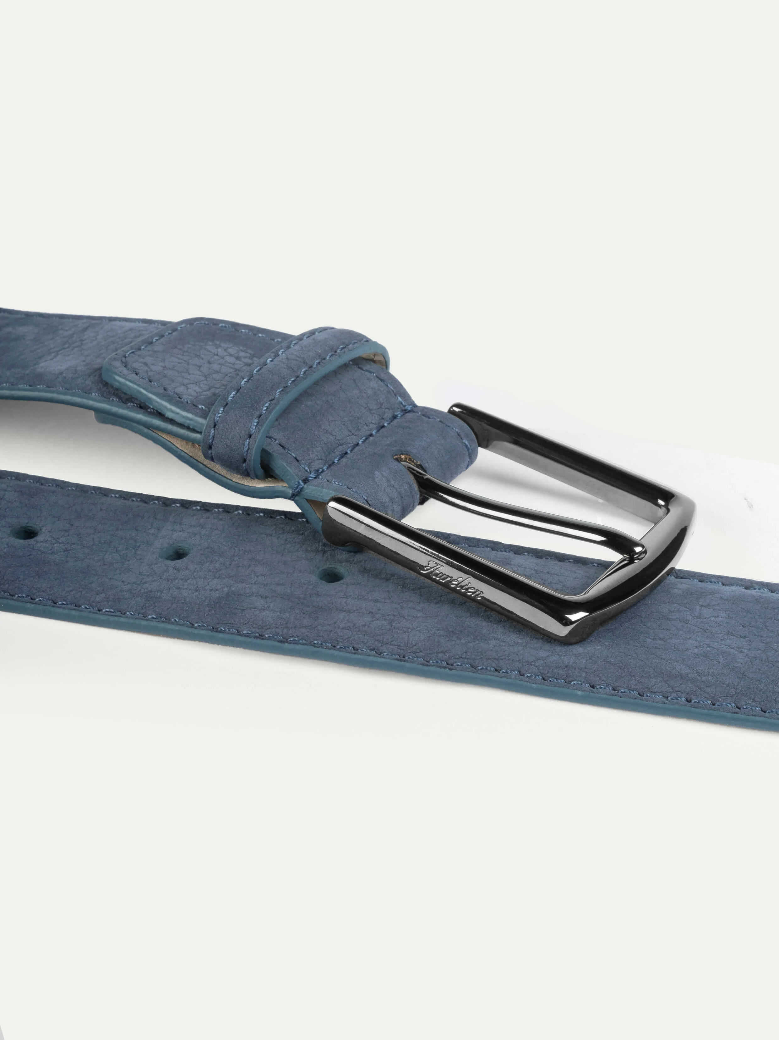 Steel Blue Nubuck Leather Belt - Image 2