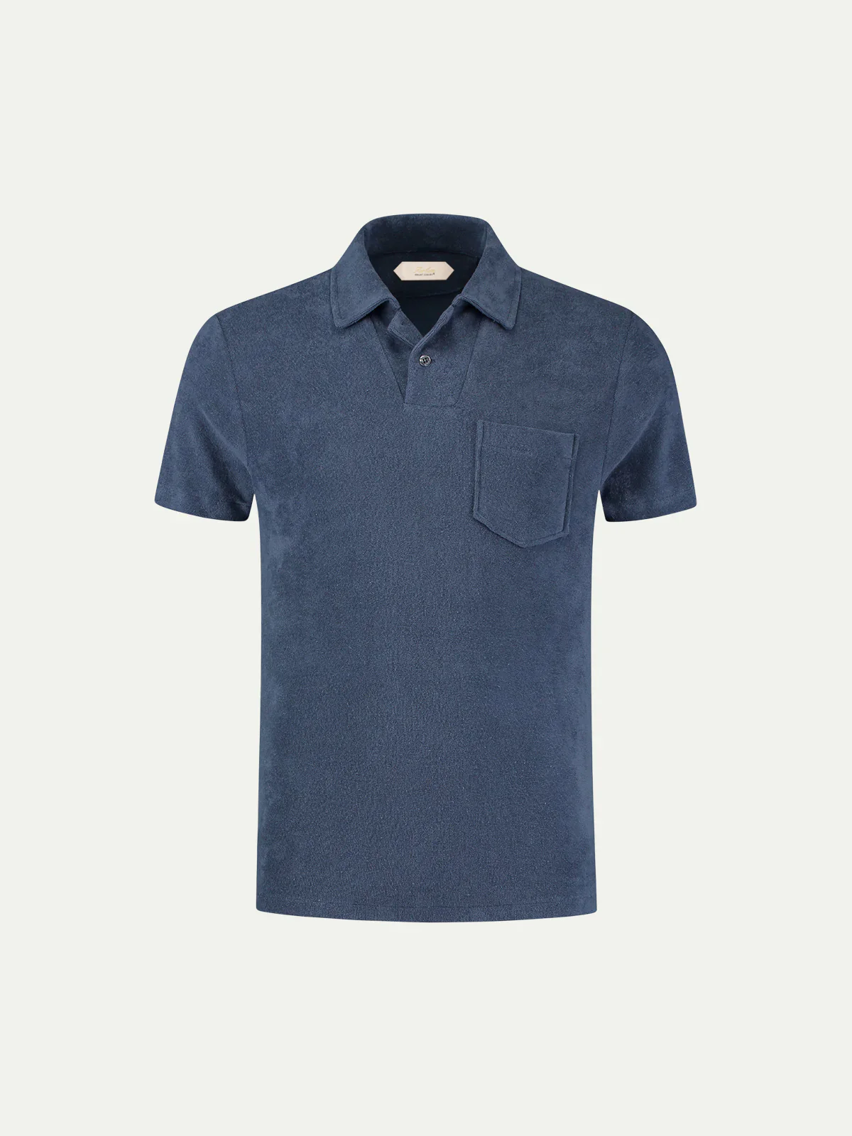 Steel Blue Terry Towelling Polo Shirt