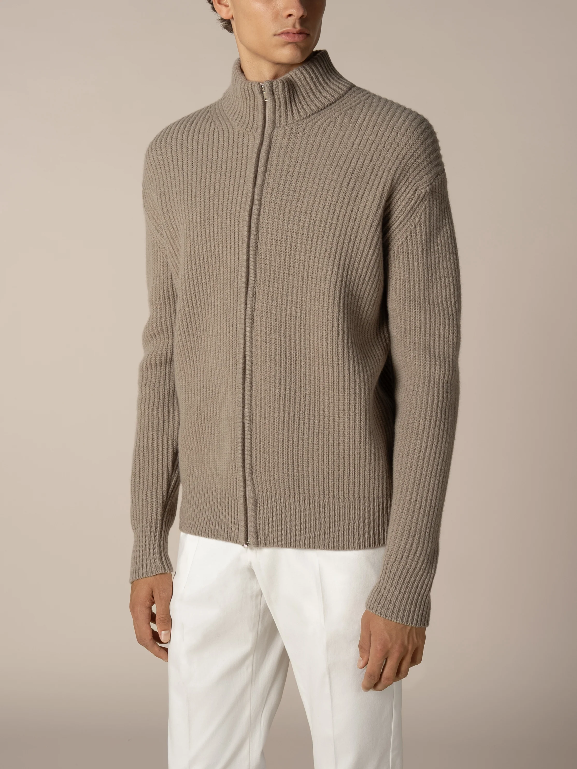 Taupe Alpine Ribbed Vest - Image 2