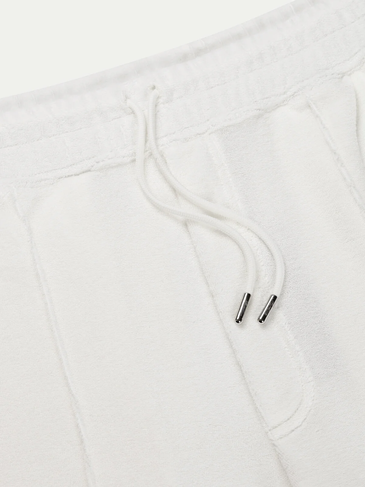 White Terry Towelling Leisure Shorts - Image 3
