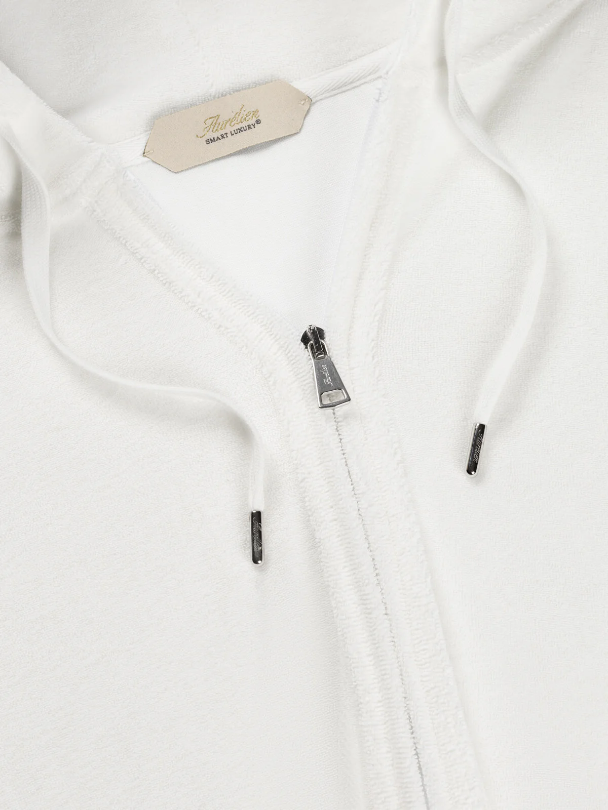 White Terry Towelling Zipper Vest - Image 3