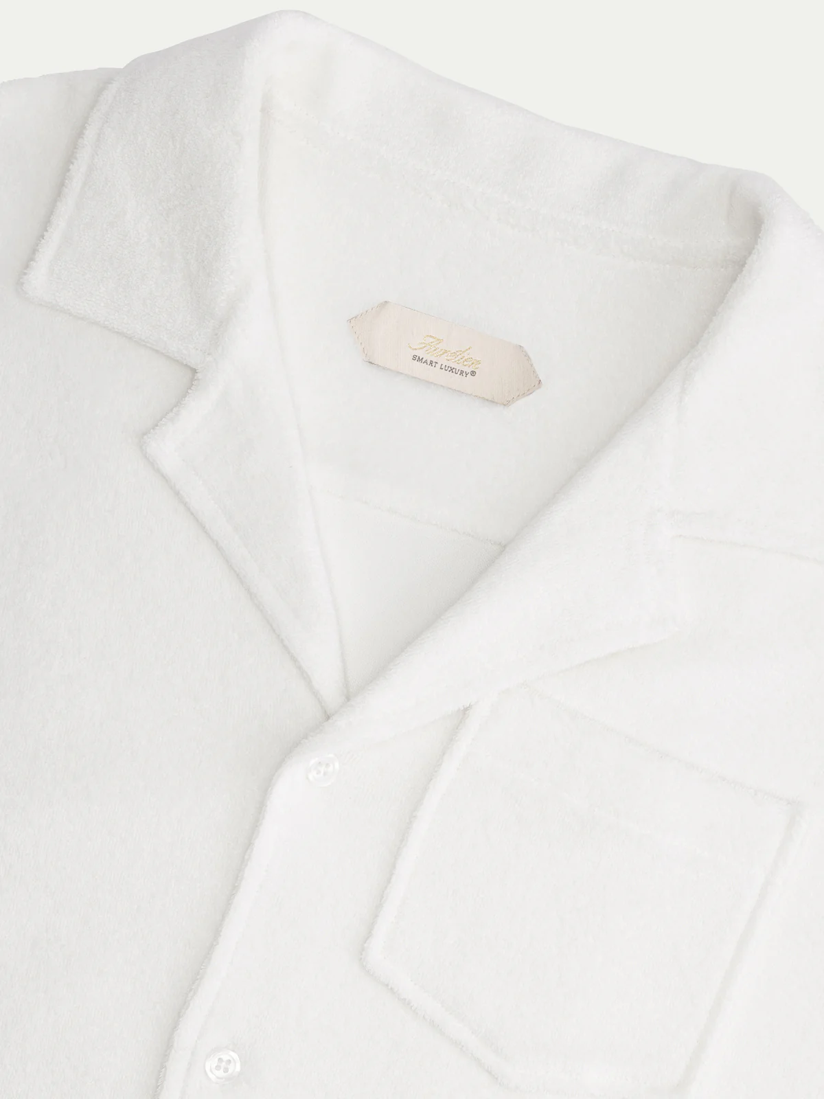 White Terry Towelling Resort Shirt - Image 2