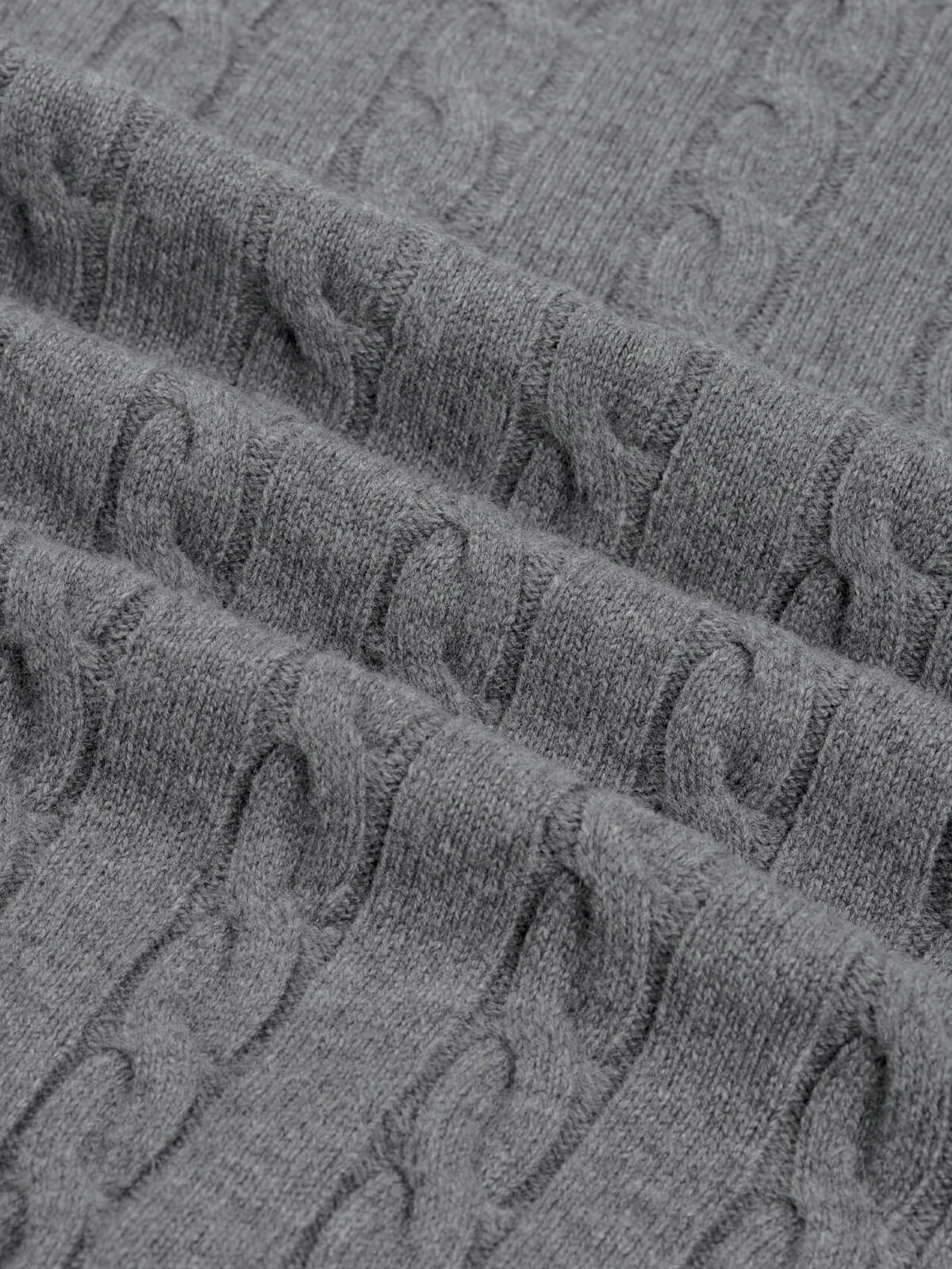 Zipper Cable Sweater Dark Grey - Image 3