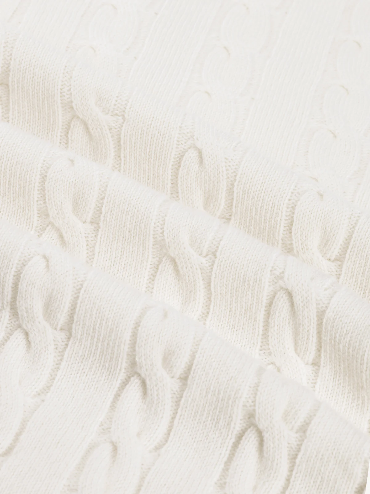 Zipper Cable Sweater Ivory - Image 3